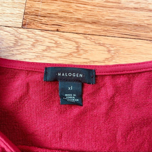 Halogen Flare Sleeve Bateau Tee Sz XL Red Chili Good Preowned Condition - Picture 7 of 7